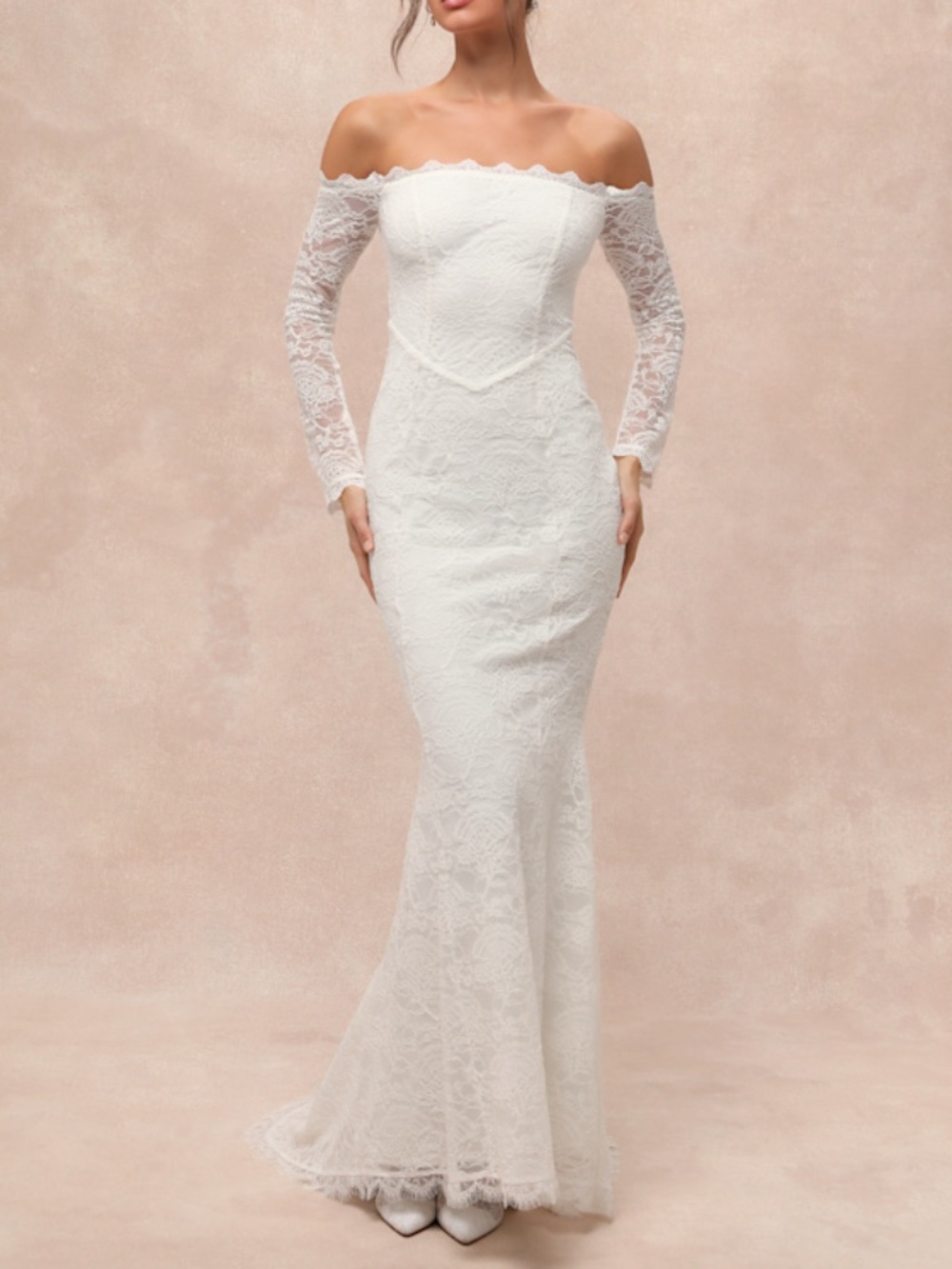 Lulus Beloved Promise White Lace Off-the-shoulder Mermaid Maxi Dress - Size S